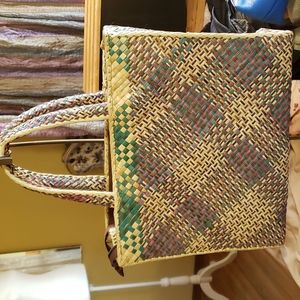 Native pandan bag with tribal design